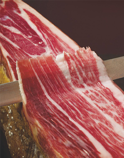 Jamón curado: "Más de 36 meses de curación. Sabor, aroma y textura especial" 